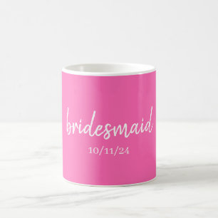 Caneca De Café Proposta de Dama de Honra Personalizada Rosa Quent