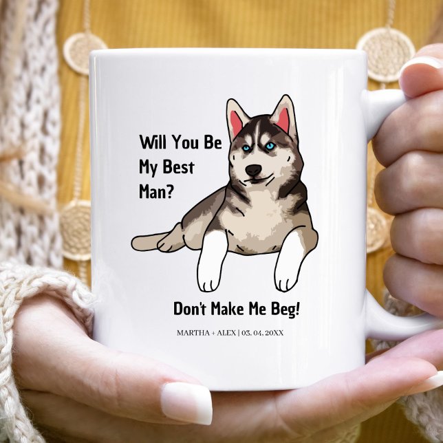 Caneca De Café Proposta engraçada de Grroomsmen para cão Você ser (Criador carregado)