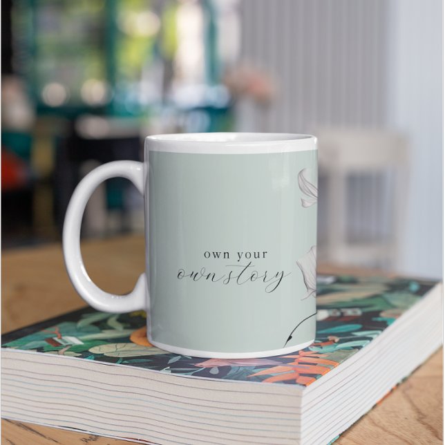 Caneca De Café Própria História | Pétalas de flores | Motivação (Criador carregado)