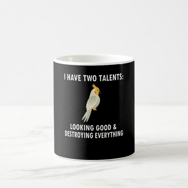 Caneca De Café Proprietário da Cockatiel Oferece Pássaro Cockatie (Centro)