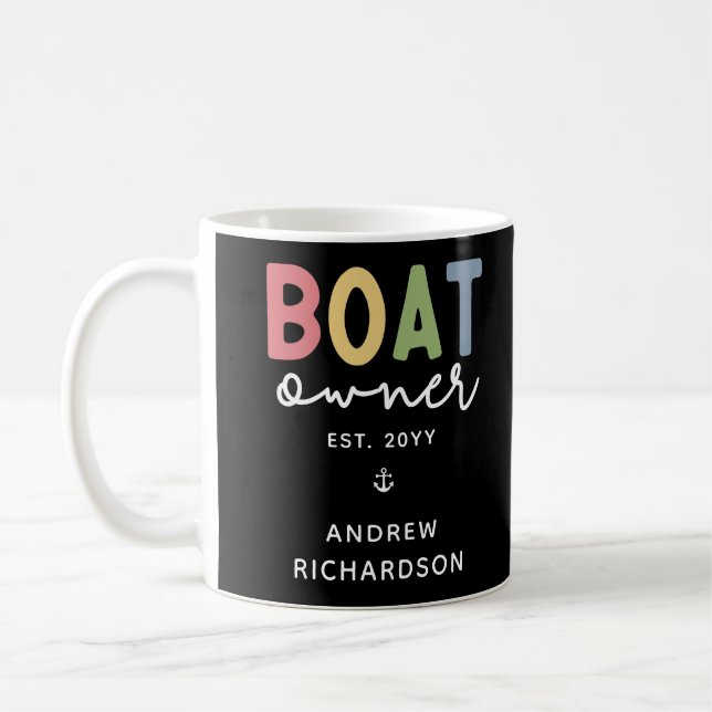 Caneca De Café Proprietário de Barcos Personalizados estabeleceu  (Esquerda)