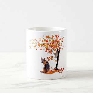 Caneca De Café Proprietário De Cachorro De german shepherd E Árvo