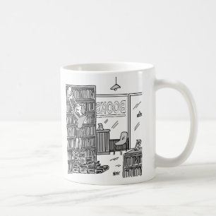 Caneca De Café Proprietário de Livraria Faz Escadas com Livros