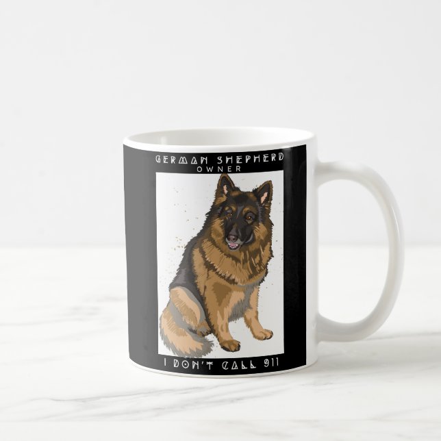 Caneca De Café Proprietário Orgulhoso do German shepherd, eu não  (Direita)