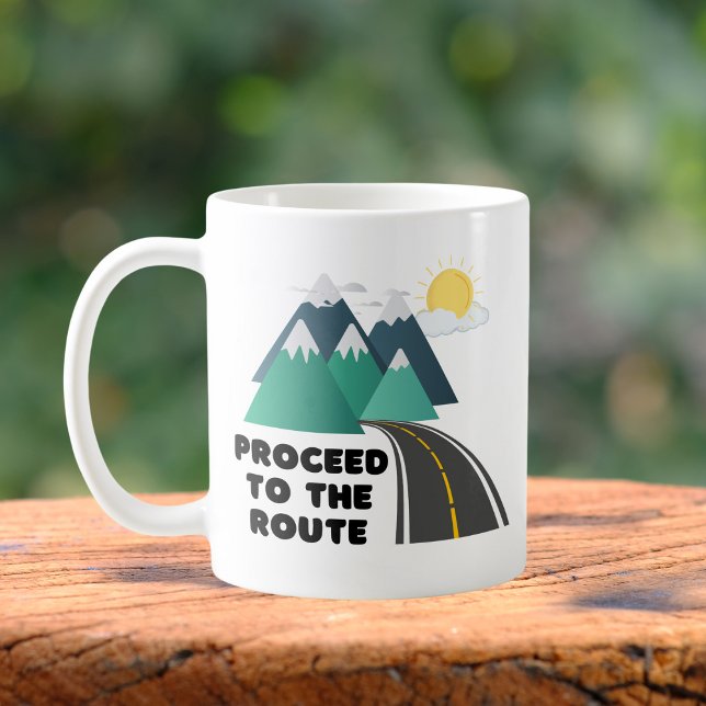 Caneca De Café Prossiga para a Aventura de Rota Exterior (Criador carregado)