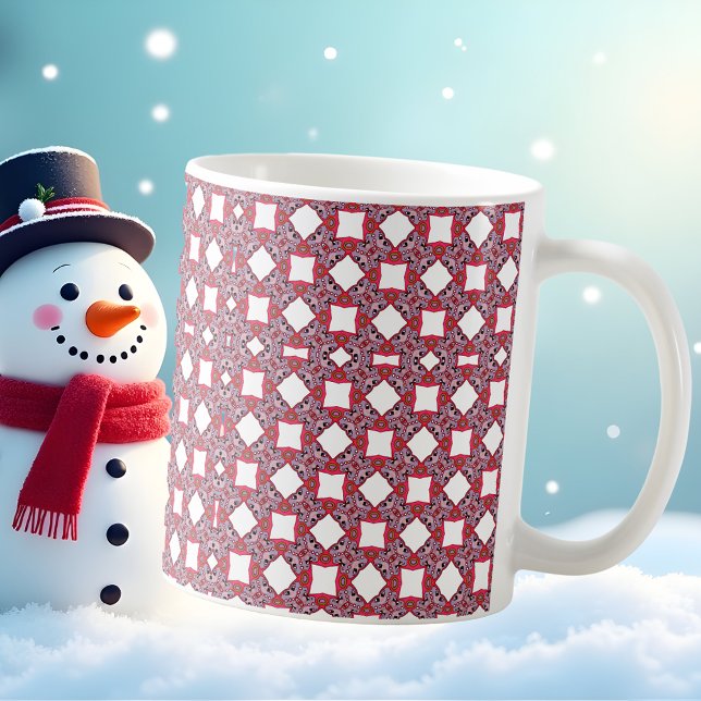 Caneca De Café Proteção contra padrões de Natal da Paz (Christmas gifts)