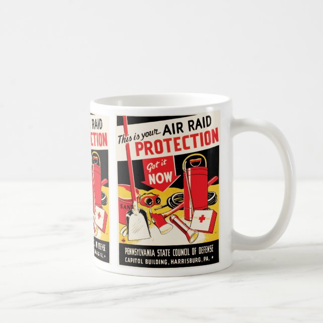 Caneca De Café Proteção contra Raid Aéreo (Direita)