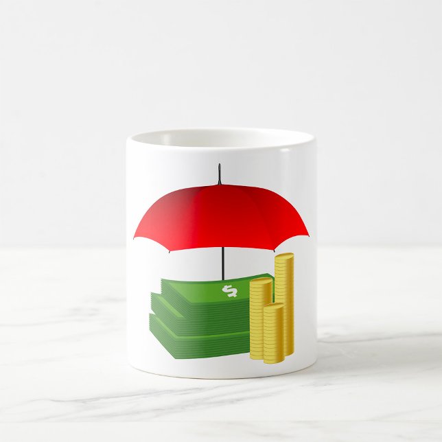 Caneca De Café Proteção de Segurança Financeira com Guarda-chuva  (Criador carregado)