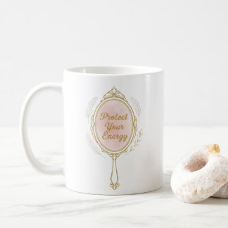 Caneca De Café Protect Your Energy - Gold Vintage Mirror Mug
