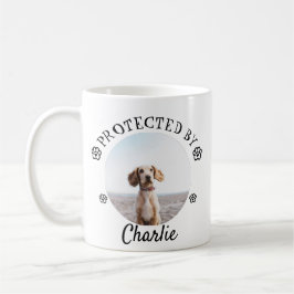 Caneca De Café Protected By Dog Photo Paw Print Design