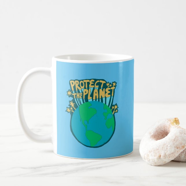 CANECA DE CAFÉ PROTEGER O PLANETA SALVAR A TERRA ECOLÓGICA (Com Donut)