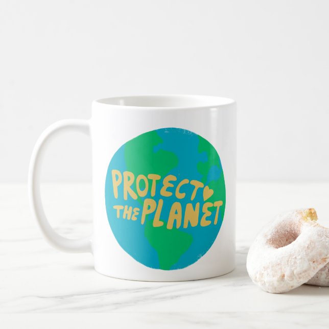 CANECA DE CAFÉ PROTEGER O PLANETA SALVAR A TERRA ECOLÓGICA (Com Donut)