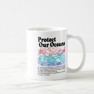 Caneca De Café Proteger os nossos oceanos Salva a Terra Dia Mundi