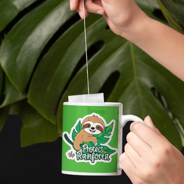 Caneca De Café Proteja A Floresta Tropical Lama Mug (Encourage others to protect the rainforest with this cute sloth mug! )