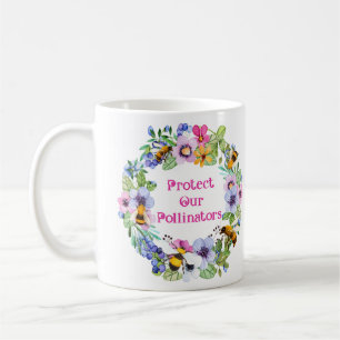 Caneca De Café Proteja nossas flores de abelhas polinizadoras