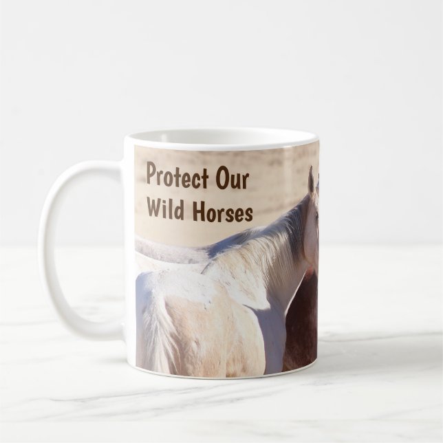 Caneca De Café Proteja Nossos Cavalos Selvagens (Esquerda)