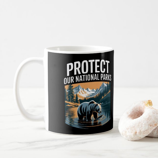 Caneca De Café Proteja nossos parques nacionais (Com Donut)