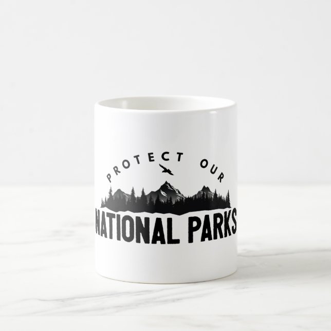 Caneca De Café Proteja o nosso apoio aos parques nacionais (Centro)