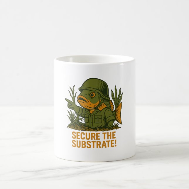 Caneca De Café Proteja o substrato - Peixe Militar Cichlid Engraç (Centro)