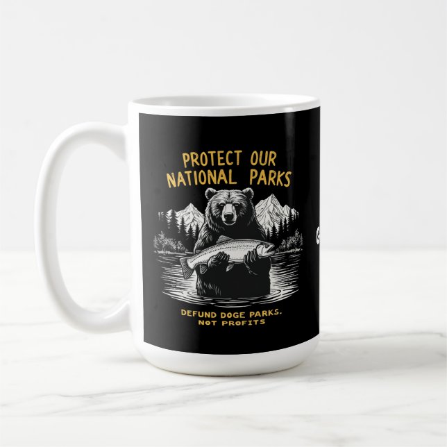 Caneca De Café Proteja os nossos parques nacionais de cães de def (Esquerda)