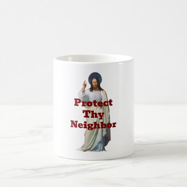 Caneca de Café Proteja Seu Vizinho (Centro)