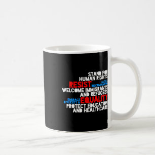 Caneca De Café Protesto Anti-Trump Resistir aos Direitos Humanos