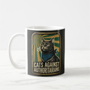 Caneca De Café Protesto dos Gatos Contra a Autoridade
