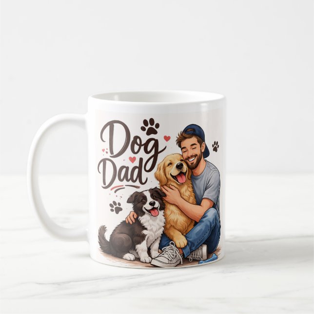 Caneca de Café Proud Dog Dad – Presente para Amant (Esquerda)