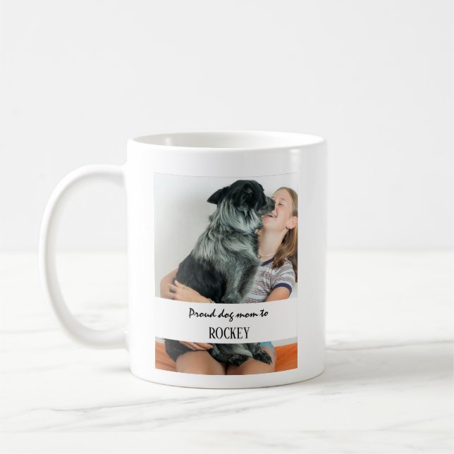 Caneca De Café Proud dog mom personalized image and name pet (Esquerda)