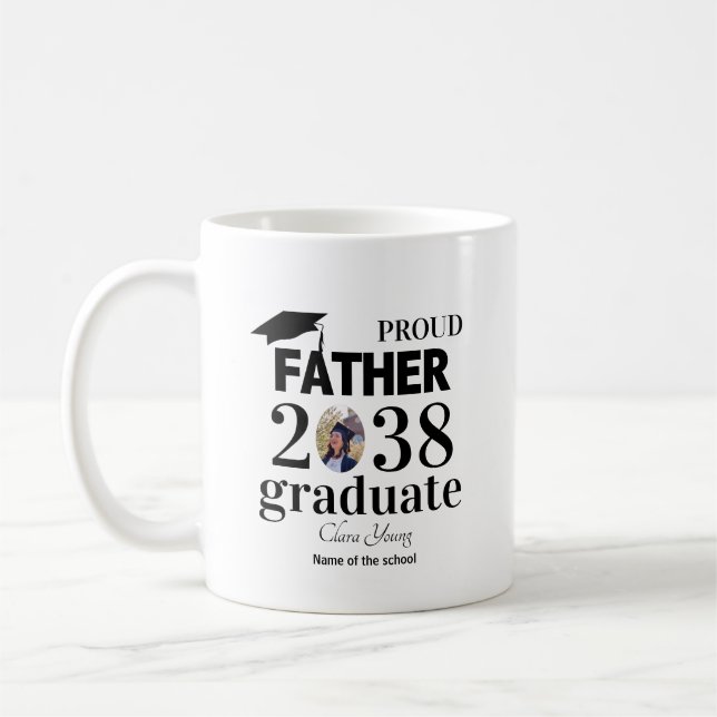 Caneca De Café Proud Father personalized graduation (Esquerda)