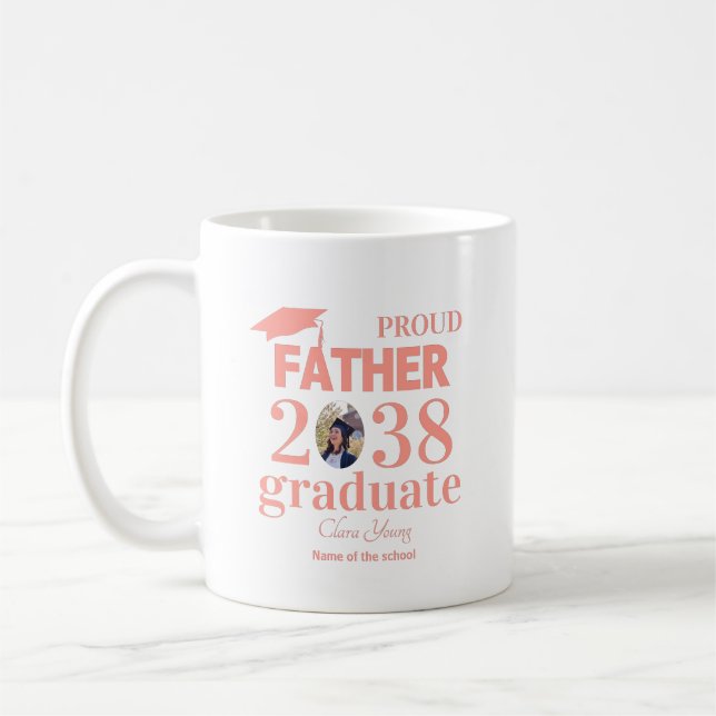 Caneca De Café Proud Father personalized graduation (Esquerda)