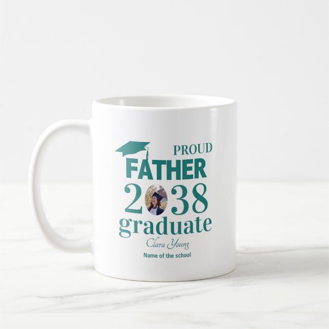 Caneca De Café Proud Father personalized graduation (Esquerda)