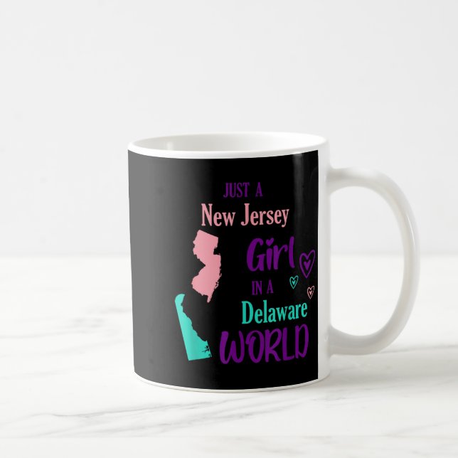Caneca De Café Proud Girl Just A New Jersey Girl In A Delaware Wo (Direita)