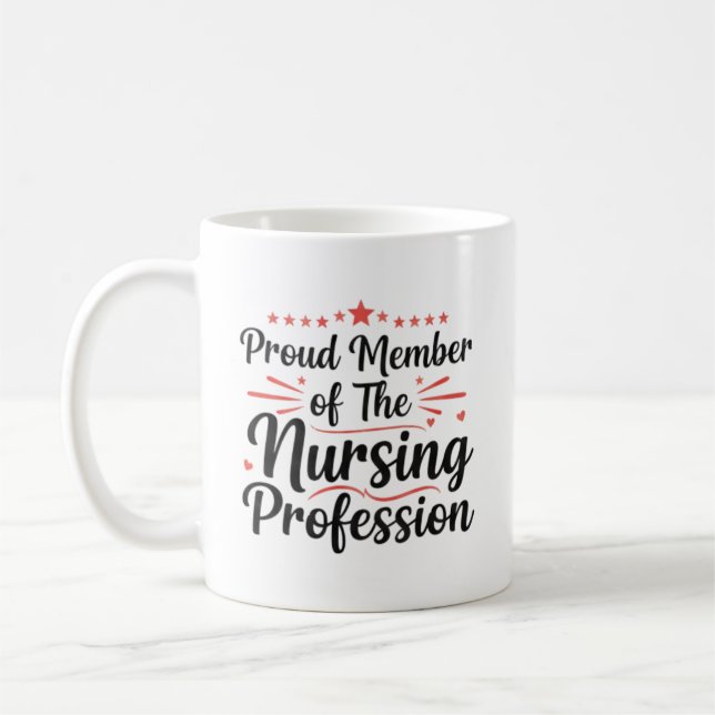 Caneca De Café  Proud Member Nursing Artistic Personalized Gift (Esquerda)