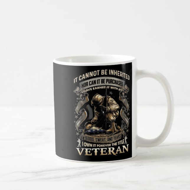 Caneca De Café Proud Military Veteran Patriotic American Flag It  (Direita)