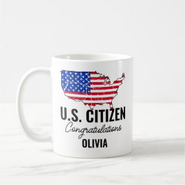 Caneca De Café Proud New U.S. Citizen – American Map