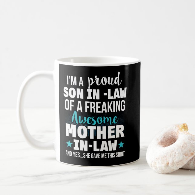Caneca De Café Proud Son-In-Law Of A Freaking Mother-In-Law (Com Donut)