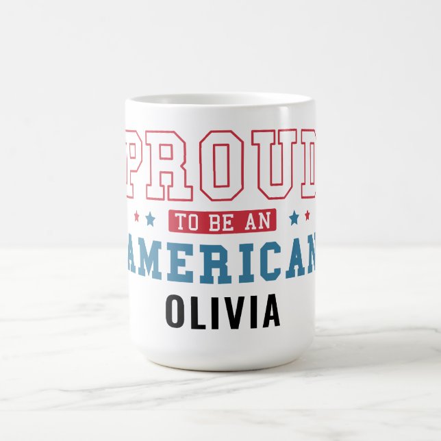 Caneca De Café Proud to Be an American –Patriotic Citizenship Day (Centro)