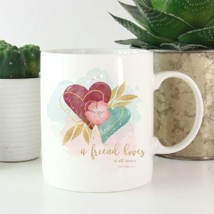 Caneca De Café Prov 17:17 Corações - Um Amigo Ama Foto