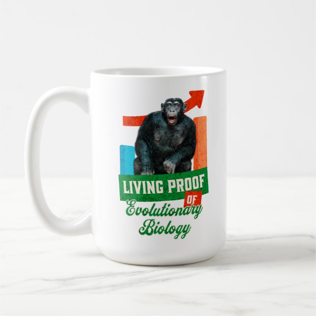 Caneca De Café Prova viva da Biologia Evolutiva Chimp Engraçado (Esquerda)