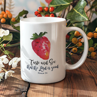 Caneca De Café Prove e veja que o Senhor é o Bom Vintage Berry