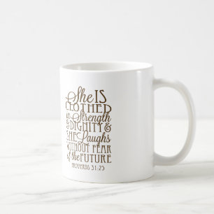 Caneca De Café Provérbio 31 - Vestido na força & na dignidade