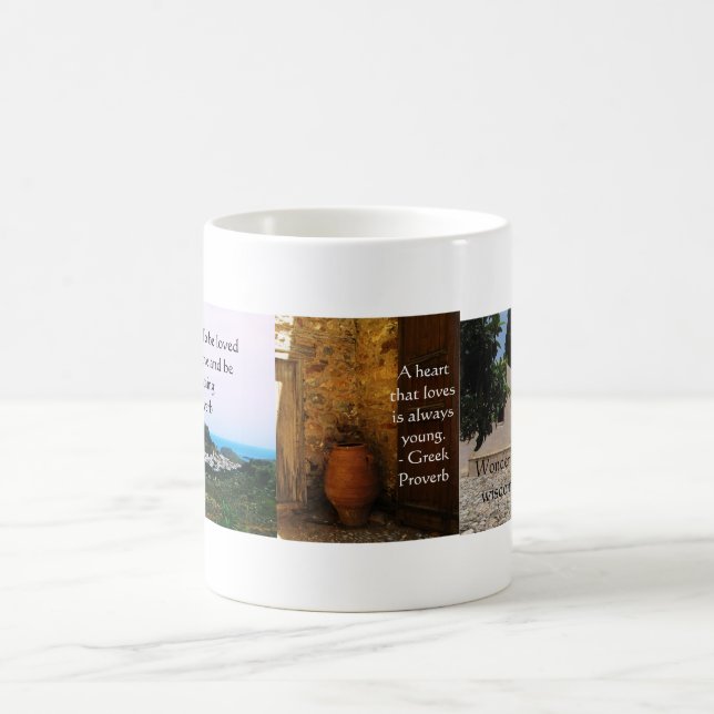 Caneca De Café Provérbio grego sobre o amor (Centro)