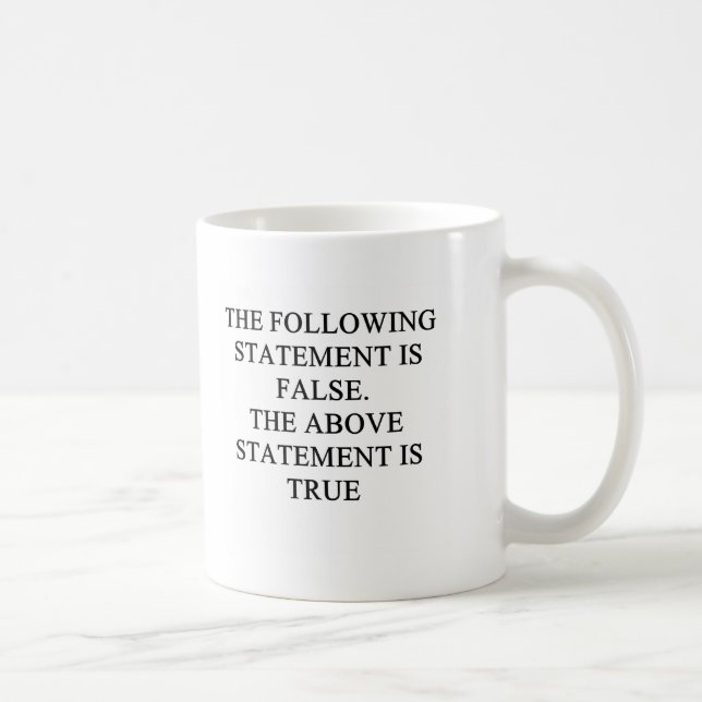 Caneca De Café provérbio verdadeiro falso da lógica (Direita)