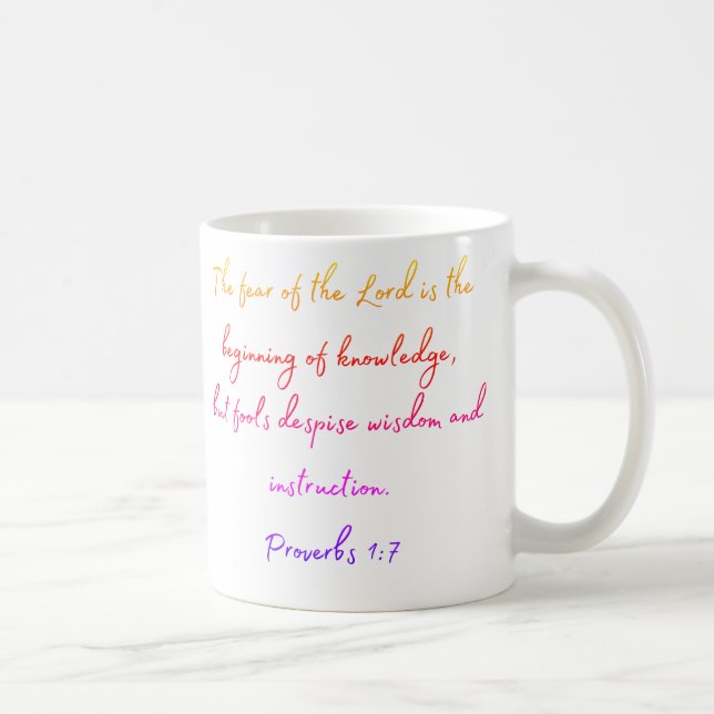 Caneca De Café Provérbios 1:7 Mug multicores (Direita)