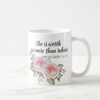 Caneca De Café Provérbios 31:10 Vale Muito Mais Que Rubis