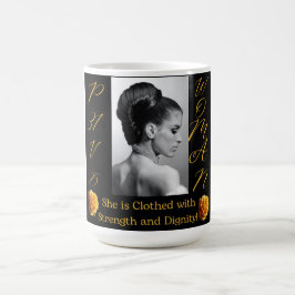Caneca De Café Provérbios 31 Mug de café preto e amarelo para mul
