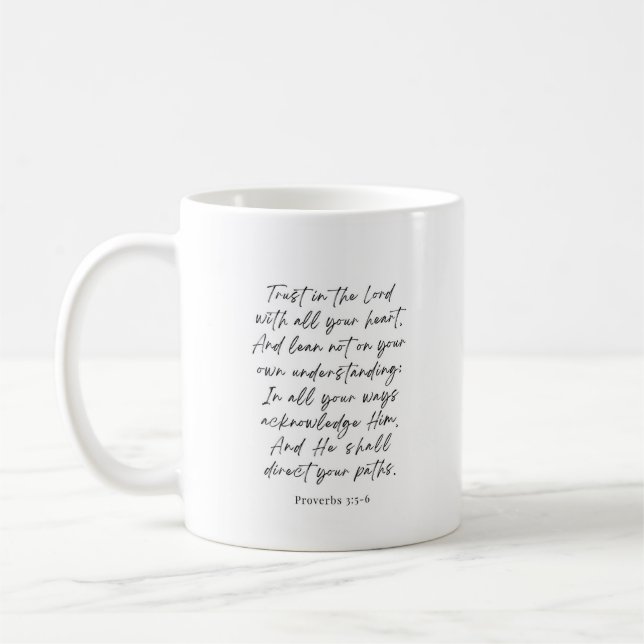 Caneca De Café Provérbios 3:5-6 Confie no Senhor (Esquerda)