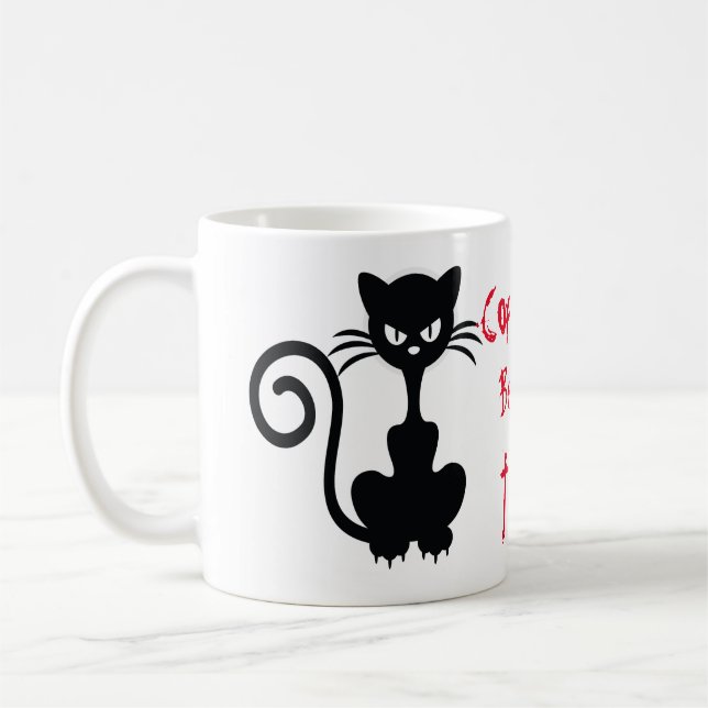 Caneca De Café Provérbios irritados do gato preto (Esquerda)