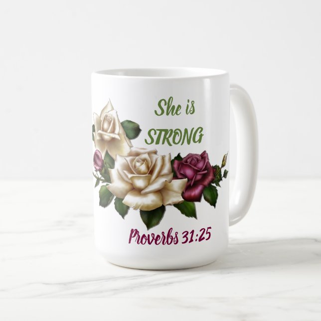 Caneca De Café Proverbs 31:25 - Classic Mug (Frente Esquerda)